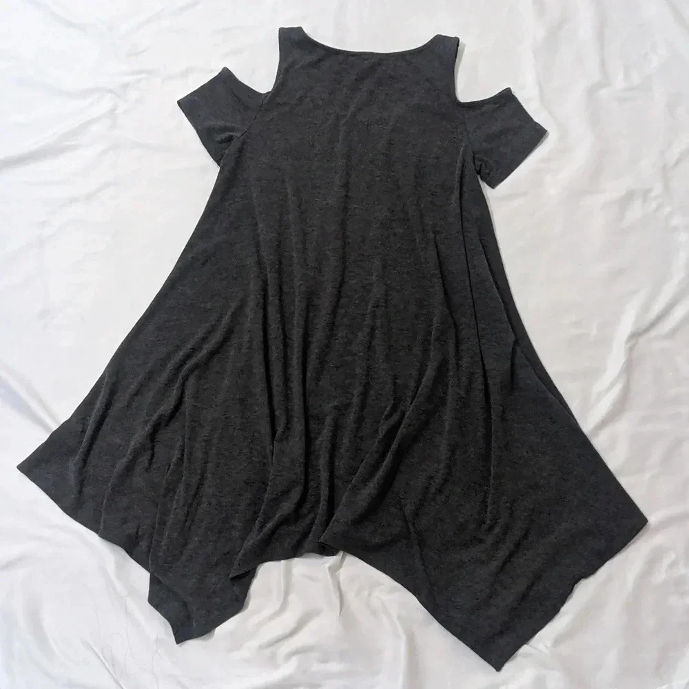Torrid Midi Jersey Cold Shoulder Dress, Color CHARCOAL Size 0X
